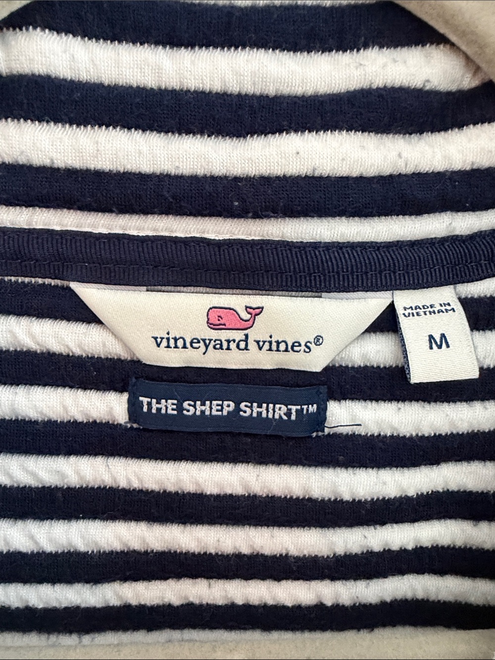 Vineyard Vines Women’s The Shep Shirt Navy & White Striped Half-Zip Pullover ⚓️ - Picture 4 of 7